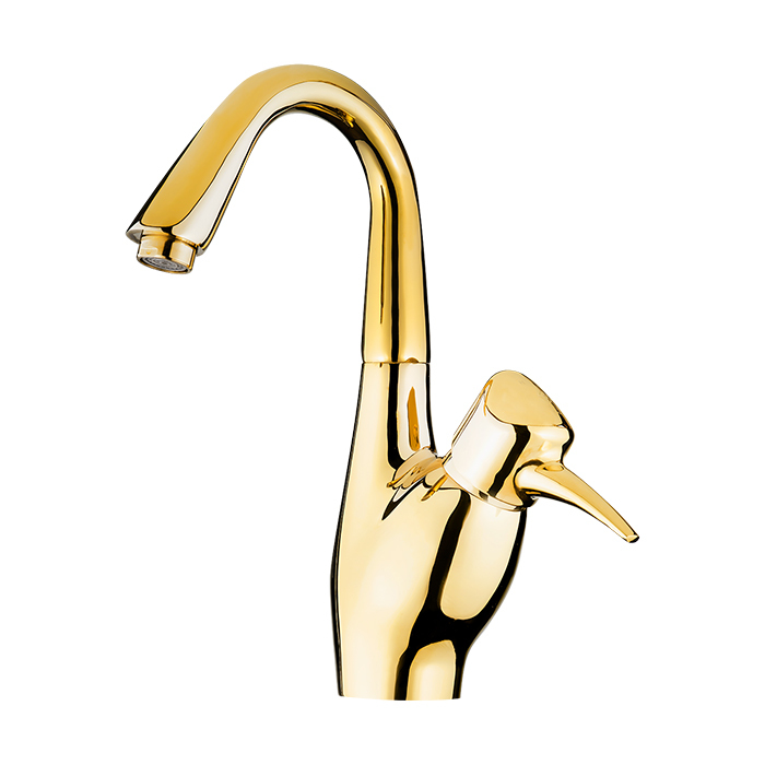  تصویر رنگ طلایی شیر روشویی کاویان مدل اهرمی توکا 