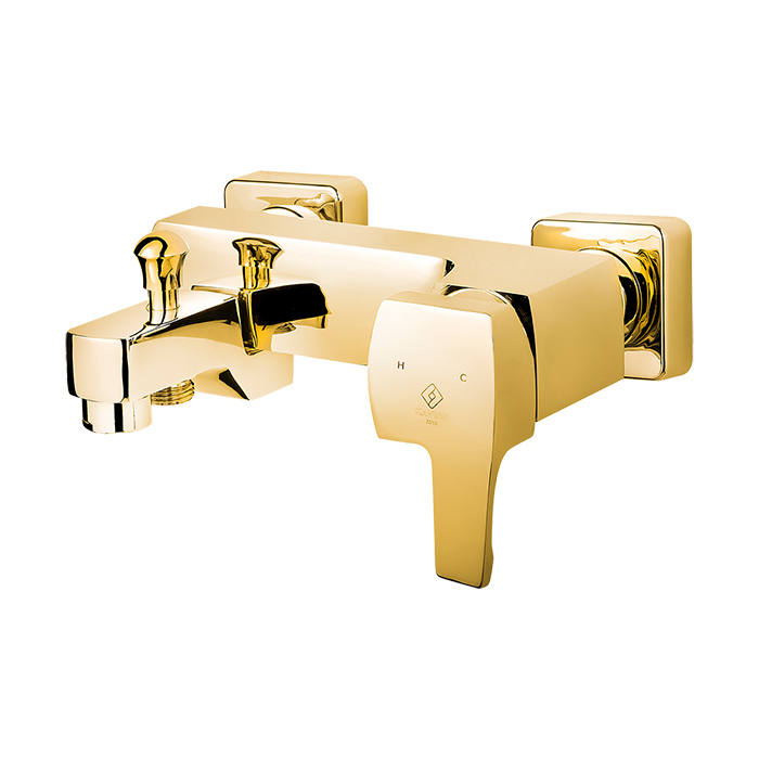  تصویر رنگ طلایی شیر حمام اهرمی شیرآلات کاویان مدل آرتا 