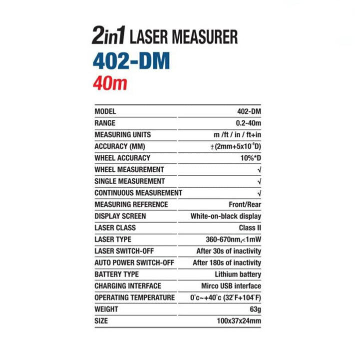  تصویر دیتیل متر لیزری 40 متری غلطکی هیوندای مدل 402-DM 