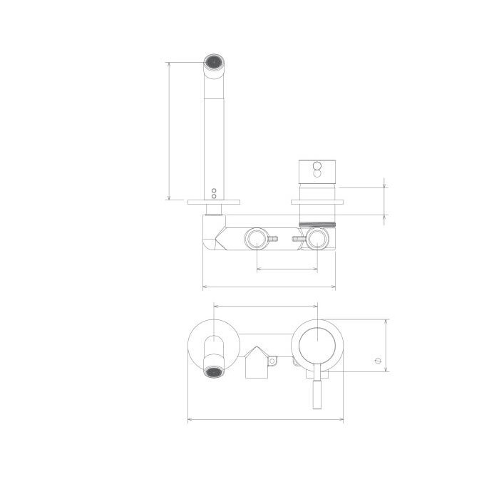  تصویر 9 ابعاد شیر روشویی توکار دو تکه شودر مدل روگن - Brass 