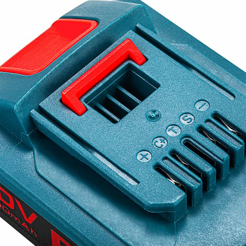  تصویر دیتیل باتری لیتیوم 20 ولت 2 آمپر ساعت رونیکس مدل 8990 سری براش لس 