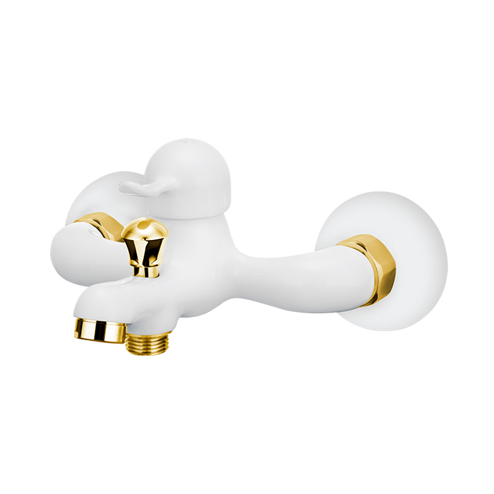  تصویر رنگ سفید طلایی شیر حمام اهرمی کاویان مدل تیدا 