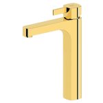 شیر روشویی پایه بلند کاویان مدل ساتین طلایی