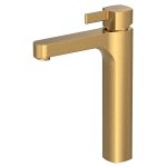 شیر روشویی پایه بلند کاویان مدل ساتین طلامات