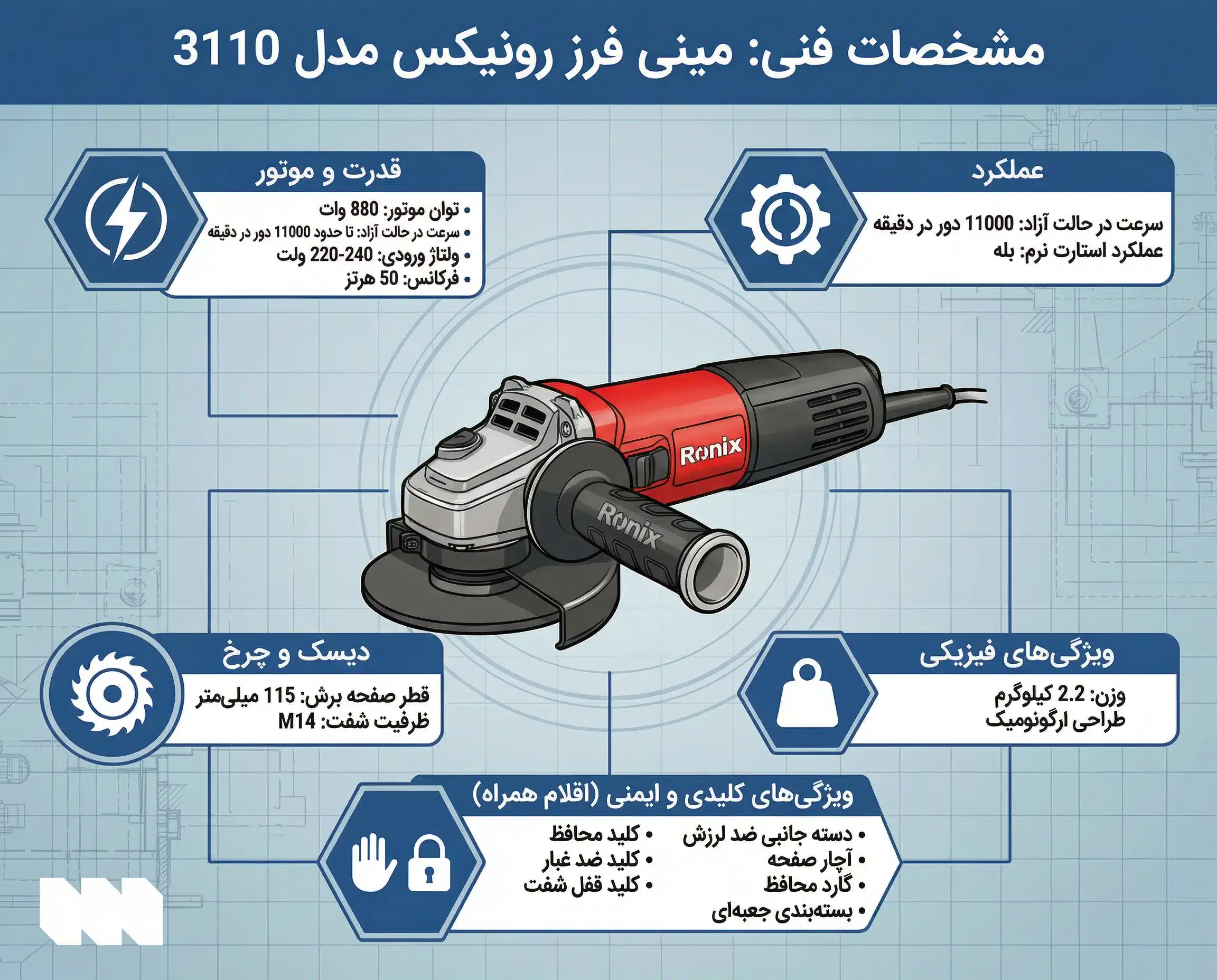 قیمت مینی فرز رونیکس مدل 3110