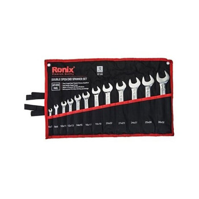 P10025-C0_I1 ست آچار 12 عددی یکسر تخت یکسر رینگ رونیکس (تکراری) - تصویر 1