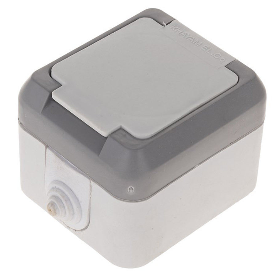 P11004-C0_I1 پریز خیام الکتریک ضد آب درپوشدار روکار - تصویر 1