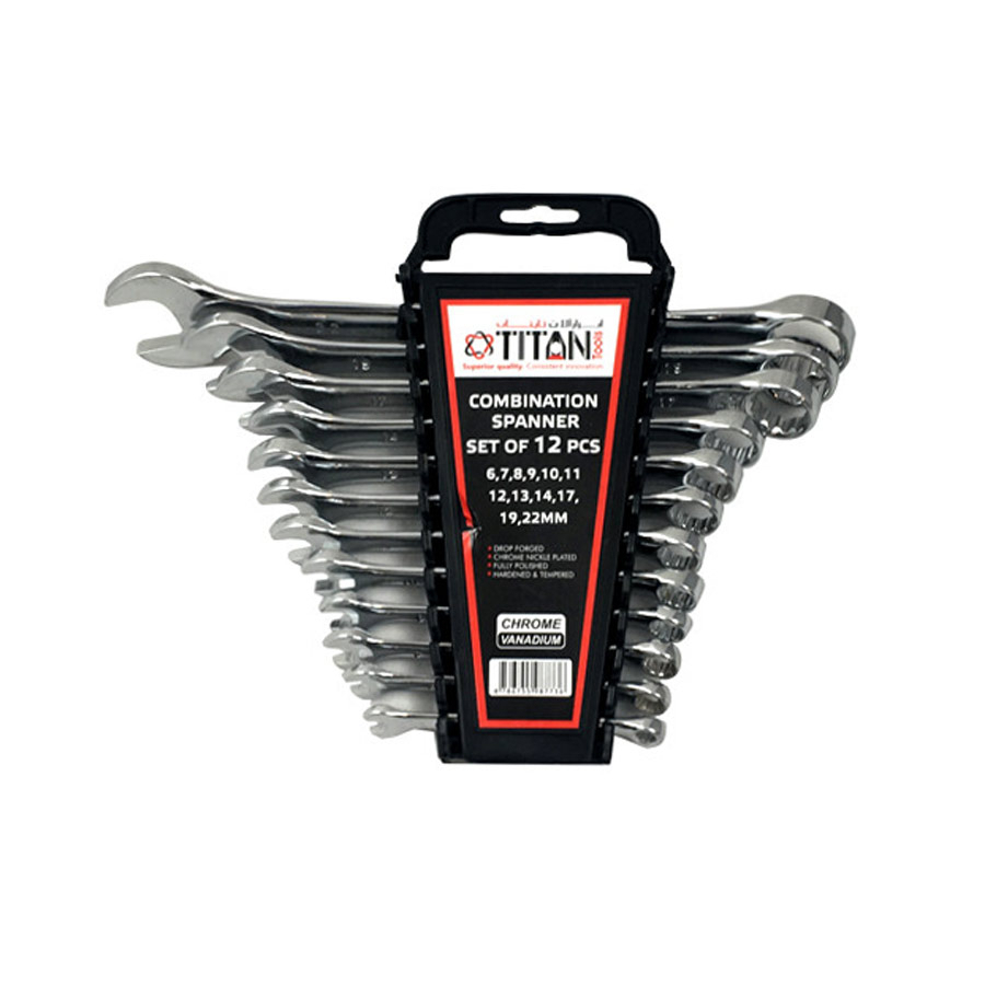 P13436-C0_I1 ست آچار یک سر رینگ یک سر تخت قرمز 12 عددی تایتان - تصویر 1