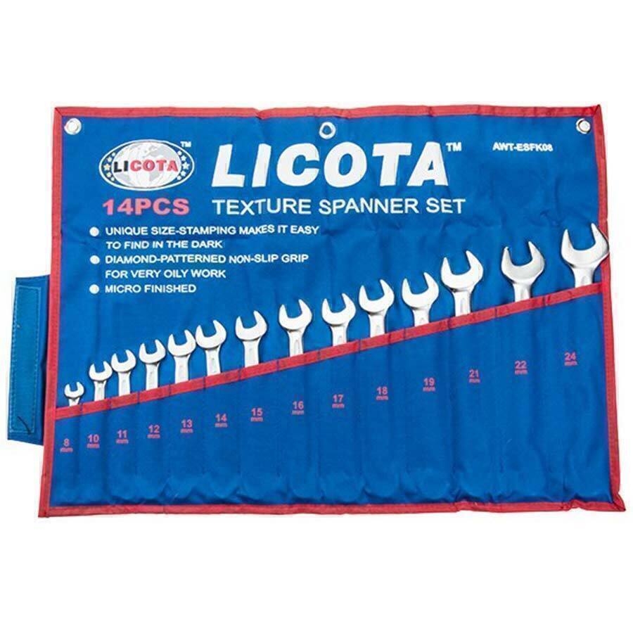 P13778-C0_I1 مجموعه 14 عددی آچار یکسرتخت-یکسررینگ لیکوتا مدل AWT-ESFK08 - تصویر 1