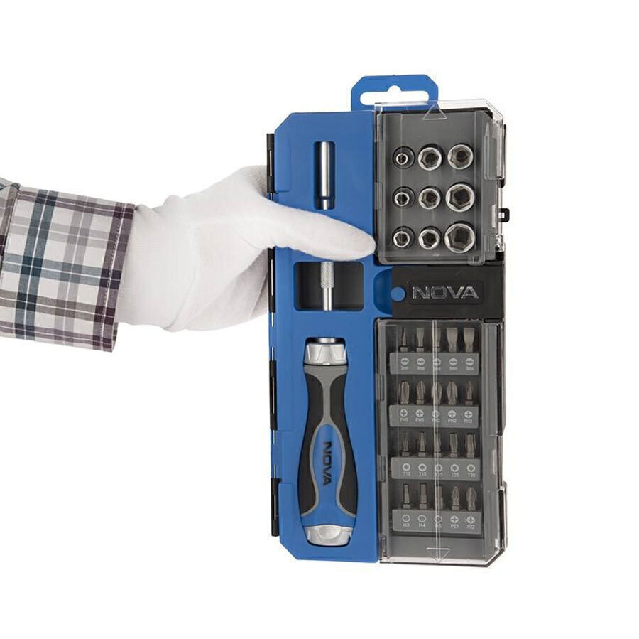 P14225-C0_I1 مجموعه 33 عددی سری بکس و پیچ گوشتی مدل NTS 1331 نووا - تصویر 1