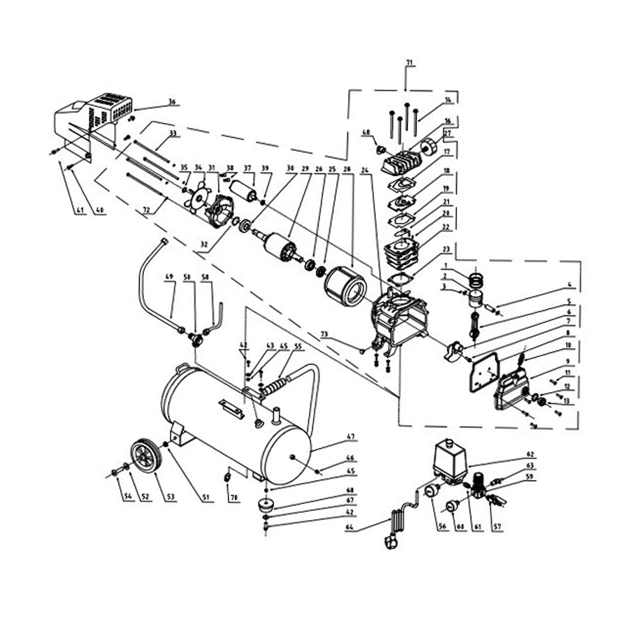 P1424-C0_I1 کمپرسور هوا 25 لیتری کرون مدل CT36028 - تصویر 1