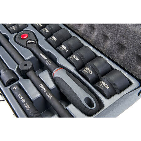 P1627-C0_I1 مجموعه آچار بکس مدل T1251-26M ست 26 عددی شش گوشه توسن - تصویر 1