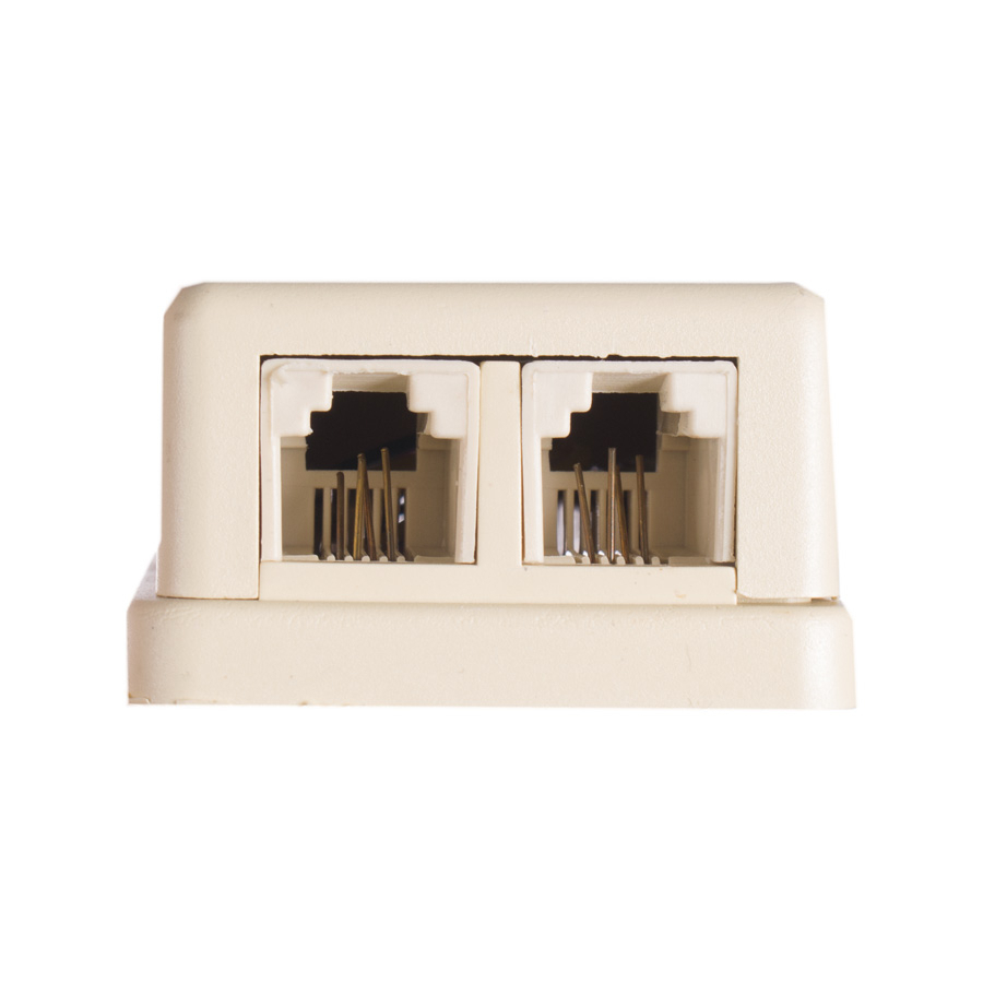 P16613-C0_I1 سوکت دوتایی تلفن چسبی روکار درجه یک - تصویر 1