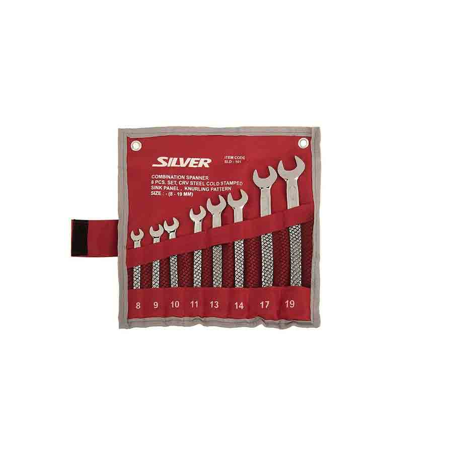 P20606-C0_I1 ست 8 عددی آچار یک سر تخت یک سر رینگی سیلور مدل SLD-101 - تصویر 1