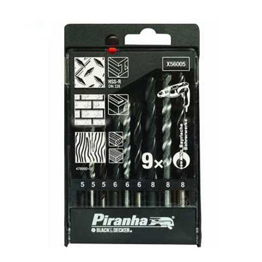 P21036-C0_I1 مجموعه 9 عددی مته فلز سری piranha بلک اند دکر مدل X56005 - تصویر 1