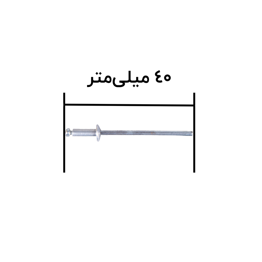 P25101-C0_I1 میخ پرچ آلومینیومی سایز 4*10 (بسته 1000 عددی) - تصویر 1