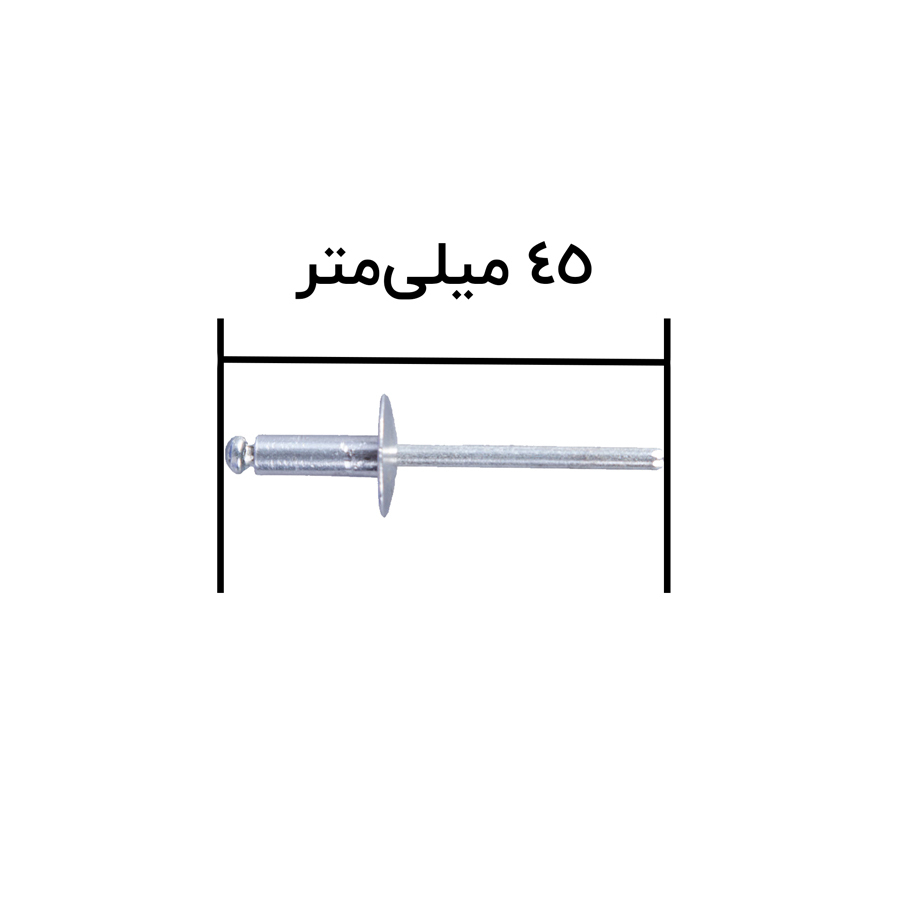 P25105-C0_I1 میخ پرچ آلومینیومی سایز 4*12 (بسته 750 عددی) - تصویر 1