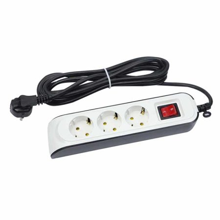 سه راهی ارت دار با کلید پارت الکتریک مدل PE8761 کابل 3 متری