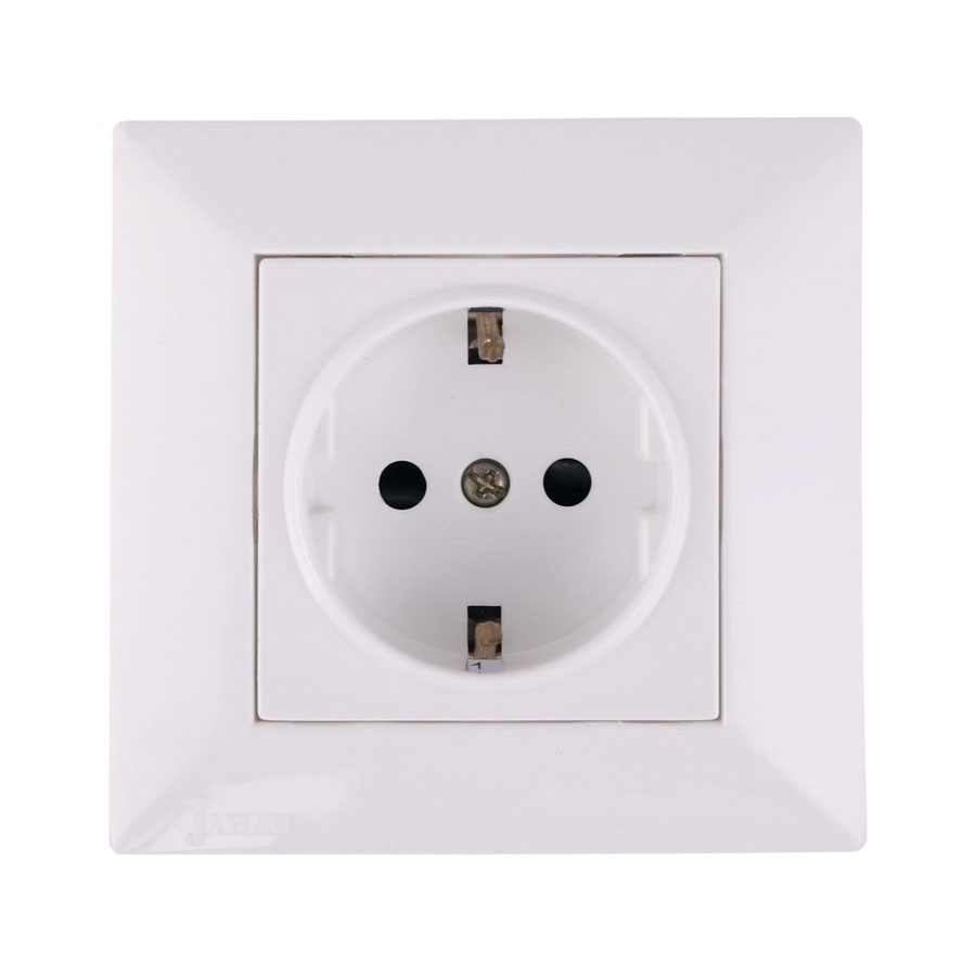 P27811-C0_I1 پریز برق ارت دار سرامیکی جهان الکتریک مدل آیسان - تصویر 1