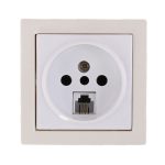 سوکت دوتایی تلفن روکار جهان الکتریک مدل کارن