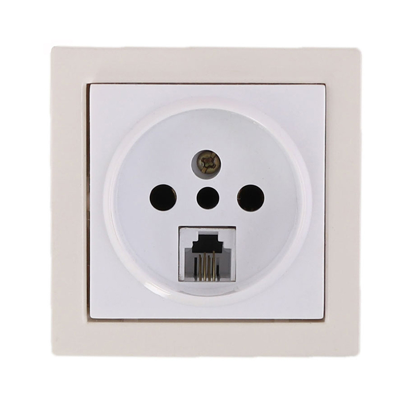 P27847-C0_I1 سوکت دوتایی تلفن روکار جهان الکتریک مدل کارن - تصویر 1