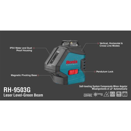 تراز لیزری 360 درجه نور سبز رونیکس مدل RH-9503G