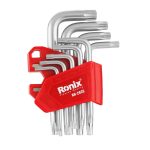 ست آچار آلن ستاره ای 9 عددی کوتاه مگنتی رونیکس مدل RH-2035