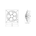 هواکش صنعتی فلزی دمنده مدل VID-40D4S - تصویر 2