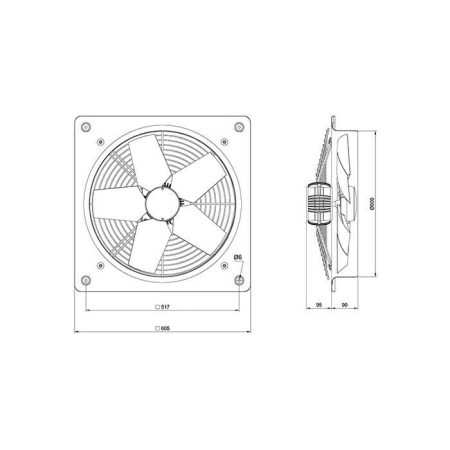 هواکش صنعتی سبک فلزی دمنده مدل VID-50D4T