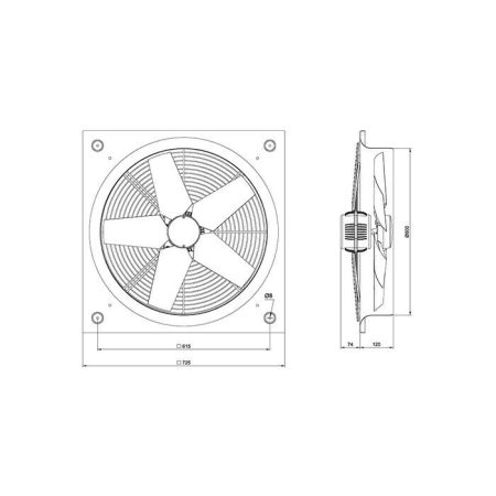 هواکش صنعتی سبک فلزی دمنده مدل VID-60D4S