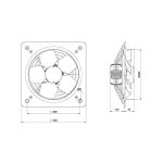 هواکش صنعتی سبک فلزی دمنده مدل VID-35D2S - تصویر 2