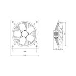 هواکش صنعتی سبک فلزی دمنده مدل VID-40D2S - تصویر 2