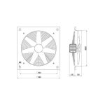 هواکش صنعتی سنگين فلزی دمنده سری VIM مدل VIM-80K6S - تصویر 2