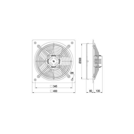 هواکش صنعتی پروانه استیل دمنده مدل VIS-30D4S