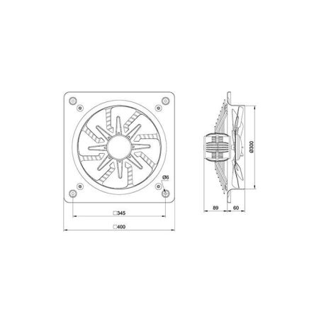 هواکش صنعتی فلزی دمنده مدل VIA-30C2S