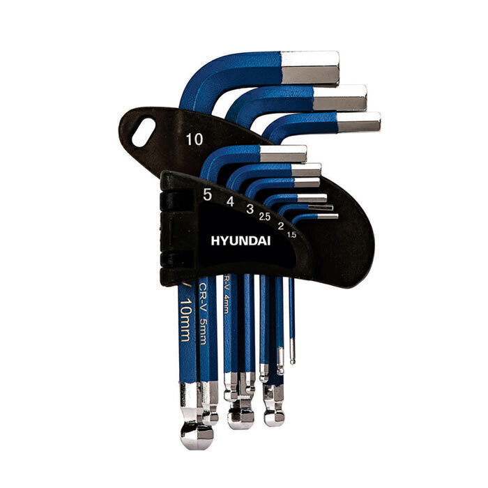 P48867-C0_I1 آچار آلن سری شش گوش روکش دار دسته کوتاه 9 عددی هیوندای مدل HT190 - تصویر 1