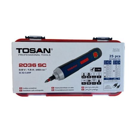 پیچ گوشتی قلمی شارژی توسن مدل 2036SC