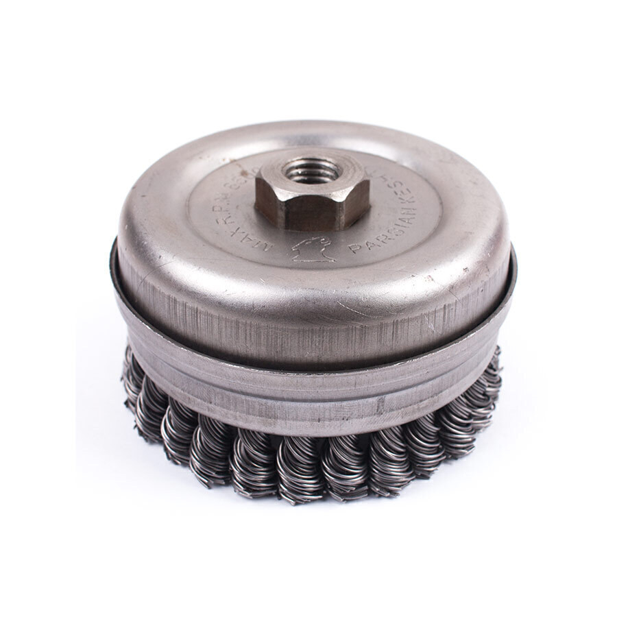 P7032-C0_I1 فرچه سیمی کاسه ای بافته سایز 125 پارسیان کشتکار (مخصوص فرز) - تصویر 1