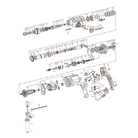 دریل بتن کن 4 شیار 3 کیلویی دنلکس مدل DX-3132