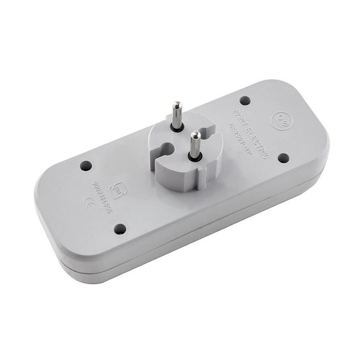 P9296-C0_I2 پریز سه راهی بدون ارت با دو شاخه پارت الکتریک مدل PE2200 - تصویر 2