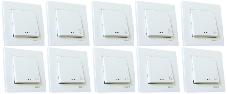 P9464-C0_I1 کلید راه پله دلند مدل آسا سفید(5 و 10 عددی) - تصویر 1