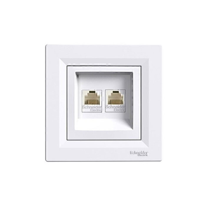 P9993-C0_I1 پریز تلفن دو سوکت اشنایدر سری ASFORA - تصویر 1