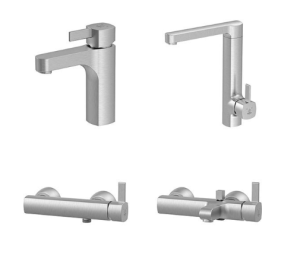 ست شیرآلات کاویان مدل ساتین استیل مات