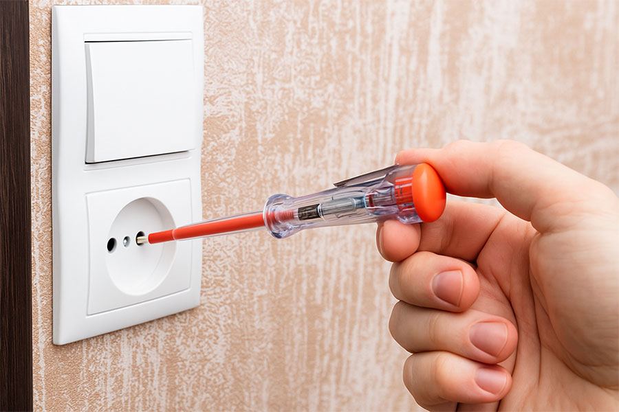 فازمتر برای تست و تشخیص جریان برق در پریز یا سیم‌کشی