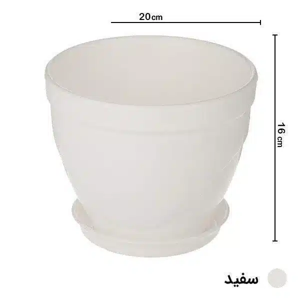 Narvan-320-Round-Pot-8 گلدان دایره ای نارون مدل 320 سفید