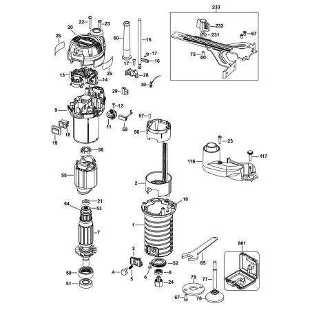 فرز نجاری مشتی دیوالت مدل D26200
