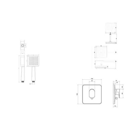 شیر حمام توکار شودر مدل تاین تیپ 3 - ABS