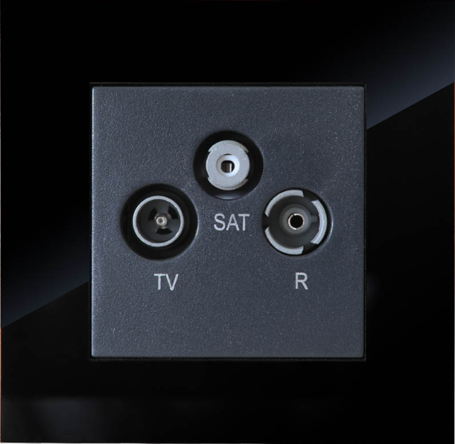 PANTZ45-C0-I1 فیش آنتن مرکزی پلکسی مشکی دلند مدل آسا(مکانیزم و قاب) - تصویر 1