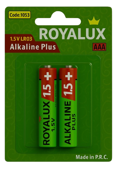 PBT6627-C2-I1 باتری نیم قلمی رویالوکس مدل Alkaline Plus دو عددی - تصویر 1