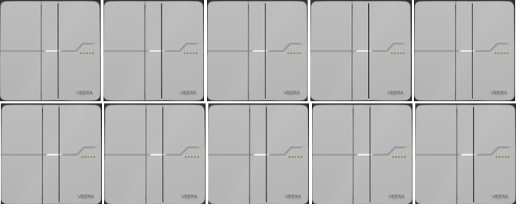 PVERA42-C0-I1 کلید سه پل ویرا مدل T2 سفید(5 و 10 عددی) - تصویر 1